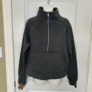 Danskin Charcoal Quarter-Zip Pullover Women Small Gray Sweater